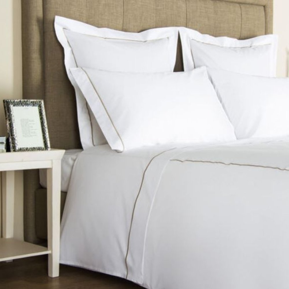 Frette One Bourdon King Sheets Sand Stripe NWT